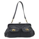 Miu Miu Shoulder Bag Leather Black Gold Auth yk20915V-13