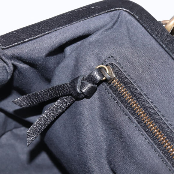 Miu Miu Shoulder Bag Leather Black Gold Auth yk20915V