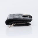 CHANEL Matelasse Wallet Patent Leather Black Silver CC Auth yk20916A-3