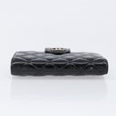 CHANEL Matelasse Wallet Patent Leather Black Silver CC Auth yk20916A-6