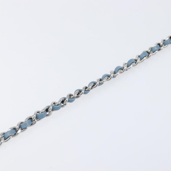 CHANEL Mini Matelasse Chain Shoulder Bag Sequin Blue Silver CC Auth yk20926M
