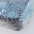 CHANEL Mini Matelasse Chain Shoulder Bag Sequin Blue Silver CC Auth yk20926M-14