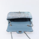 CHANEL Mini Matelasse Chain Shoulder Bag Sequin Blue Silver CC Auth yk20926M-18