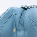 CHANEL Mini Matelasse Chain Shoulder Bag Sequin Blue Silver CC Auth yk20926M-25