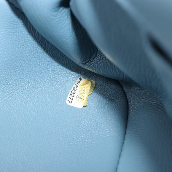 CHANEL Mini Matelasse Chain Shoulder Bag Sequin Blue Silver CC Auth yk20926M