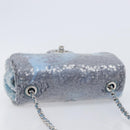 CHANEL Mini Matelasse Chain Shoulder Bag Sequin Blue Silver CC Auth yk20926M-6