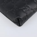 GUCCI GG Canvas Guccissima Pouch Leather Black Gold 428449 Auth yk20927M-11