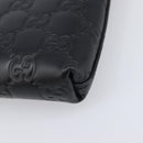 GUCCI GG Canvas Guccissima Pouch Leather Black Gold 428449 Auth yk20927M-12