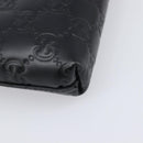 GUCCI GG Canvas Guccissima Pouch Leather Black Gold 428449 Auth yk20927M-13