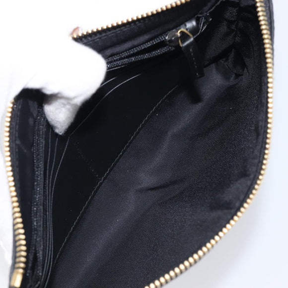 GUCCI GG Canvas Guccissima Pouch Leather Black Gold 428449 Auth yk20927M