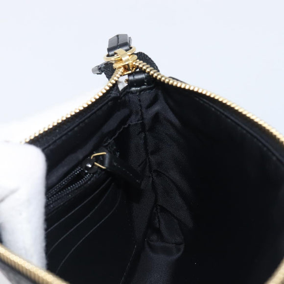 GUCCI GG Canvas Guccissima Pouch Leather Black Gold 428449 Auth yk20927M
