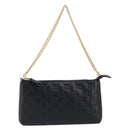 GUCCI GG Canvas Guccissima Pouch Leather Black Gold 428449 Auth yk20927M-2