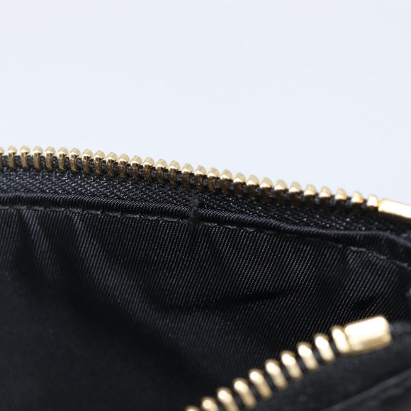 GUCCI GG Canvas Guccissima Pouch Leather Black Gold 428449 Auth yk20927M