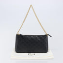 GUCCI GG Canvas Guccissima Pouch Leather Black Gold 428449 Auth yk20927M-26