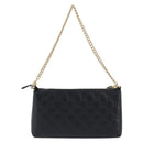 GUCCI GG Canvas Guccissima Pouch Leather Black Gold 428449 Auth yk20927M-3