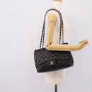 CHANEL Matelasse 30 Chain Shoulder Bag Lamb Skin Black Silver CC Auth yk20928V-25