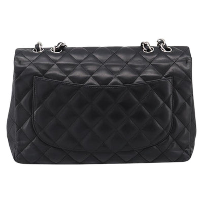 CHANEL Matelasse 30 Chain Shoulder Bag Lamb Skin Black Silver CC Auth yk20928V - 0
