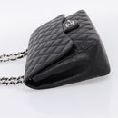 CHANEL Matelasse 30 Chain Shoulder Bag Lamb Skin Black Silver CC Auth yk20928V-3