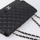 CHANEL Matelasse 30 Chain Shoulder Bag Lamb Skin Black Silver CC Auth yk20928V-6