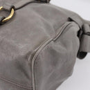 Miu Miu Hand Bag Leather 2way Gray Gold Auth yk20941M-18