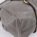 Miu Miu Hand Bag Leather 2way Gray Gold Auth yk20941M-19