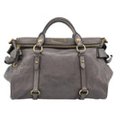 Miu Miu Hand Bag Leather 2way Gray Gold Auth yk20941M-13