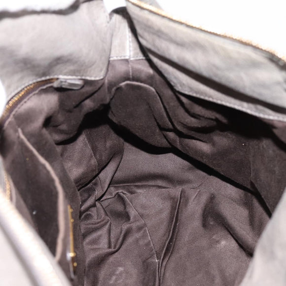 Miu Miu Hand Bag Leather 2way Gray Gold Auth yk20941M