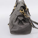 Miu Miu Hand Bag Leather 2way Gray Gold Auth yk20941M-3