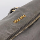 Miu Miu Hand Bag Leather 2way Gray Gold Auth yk20941M-6