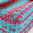 CHANEL Matelasse 25 Chain Hand Bag Tweed Pink Light Blue CC Auth yk20942SM-14