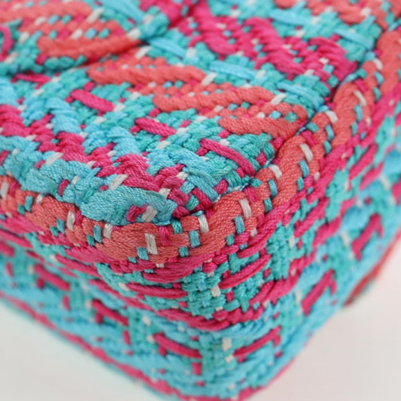 CHANEL Matelasse 25 Chain Hand Bag Tweed Pink Light Blue CC Auth yk20942SM