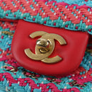 CHANEL Matelasse 25 Chain Hand Bag Tweed Pink Light Blue CC Auth yk20942SM-18