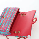 CHANEL Matelasse 25 Chain Hand Bag Tweed Pink Light Blue CC Auth yk20942SM-9
