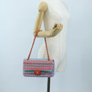 CHANEL Matelasse 25 Chain Hand Bag Tweed Pink Light Blue CC Auth yk20942SM-27