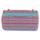 CHANEL Matelasse 25 Chain Hand Bag Tweed Pink Light Blue CC Auth yk20942SM-2