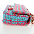 CHANEL Matelasse 25 Chain Hand Bag Tweed Pink Light Blue CC Auth yk20942SM-4