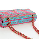 CHANEL Matelasse 25 Chain Hand Bag Tweed Pink Light Blue CC Auth yk20942SM-6