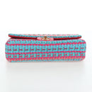 CHANEL Matelasse 25 Chain Hand Bag Tweed Pink Light Blue CC Auth yk20942SM-5