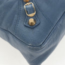 BALENCIAGA The Giant Town Hand Bag Leather 2way Blue Gold 285434 Auth yk20947M-13
