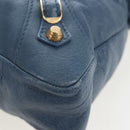 BALENCIAGA The Giant Town Hand Bag Leather 2way Blue Gold 285434 Auth yk20947M-14