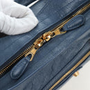 BALENCIAGA The Giant Town Hand Bag Leather 2way Blue Gold 285434 Auth yk20947M-20