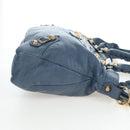 BALENCIAGA The Giant Town Hand Bag Leather 2way Blue Gold 285434 Auth yk20947M-5
