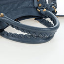 BALENCIAGA The Giant Town Hand Bag Leather 2way Blue Gold 285434 Auth yk20947M-7