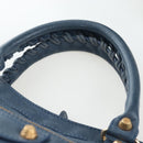 BALENCIAGA The Giant Town Hand Bag Leather 2way Blue Gold 285434 Auth yk20947M-8