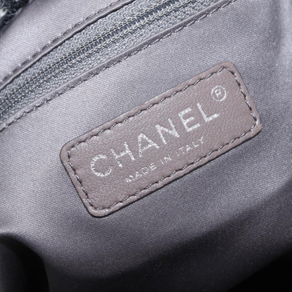CHANEL COCO Mark Chain Tote Bag Leather Black Silver CC Auth yk20951SAV
