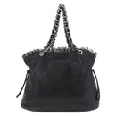 CHANEL COCO Mark Chain Tote Bag Leather Black Silver CC Auth yk20951SAV-2
