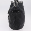 CHANEL COCO Mark Chain Tote Bag Leather Black Silver CC Auth yk20951SAV-3