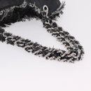 CHANEL COCO Mark Chain Tote Bag Leather Black Silver CC Auth yk20951SAV-7