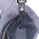 FENDI Mamma Baguette Studs Rhinestones Leather Black Gold 8BR600 Auth yk20953SM-30