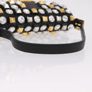 FENDI Mamma Baguette Studs Rhinestones Leather Black Gold 8BR600 Auth yk20953SM-7